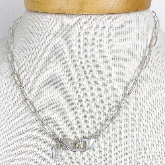 CANVAS | Large Paperclip Chain 2 in 1 Mask Necklace in Silver - Picture 2 of 5